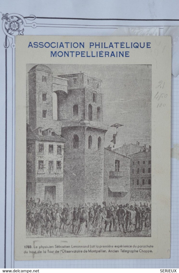 AU9 FRANCE BELLE CARTE 1939 MONTPELLIER MARSEILLE  +FARMAN + AEROPHILATELIE +AFFRANCH. PLAISANT - 1927-1959 Lettres & Documents