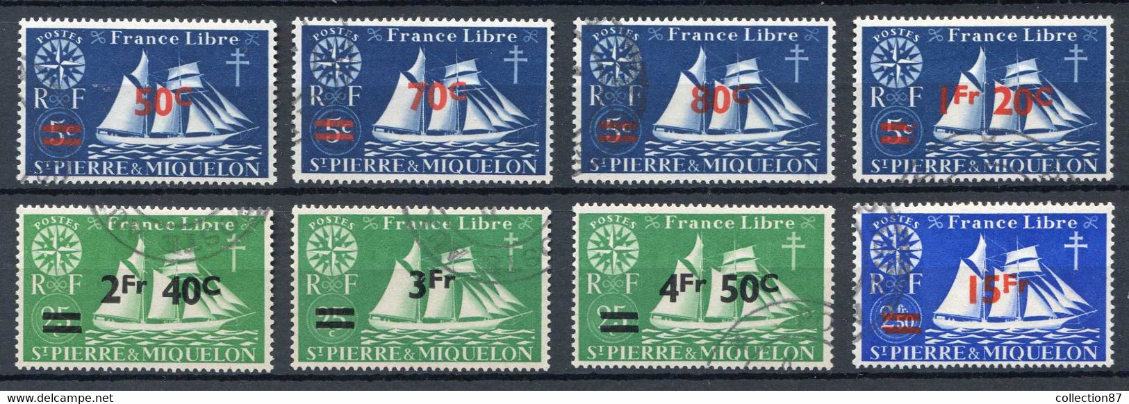 SAINT PIERRE Et MIQUELON < N° 315 à 322 Ø Oblitéré Used Ø < SERIE De LONDRES SURCHARGÉE < 8 Valeurs - Gebraucht