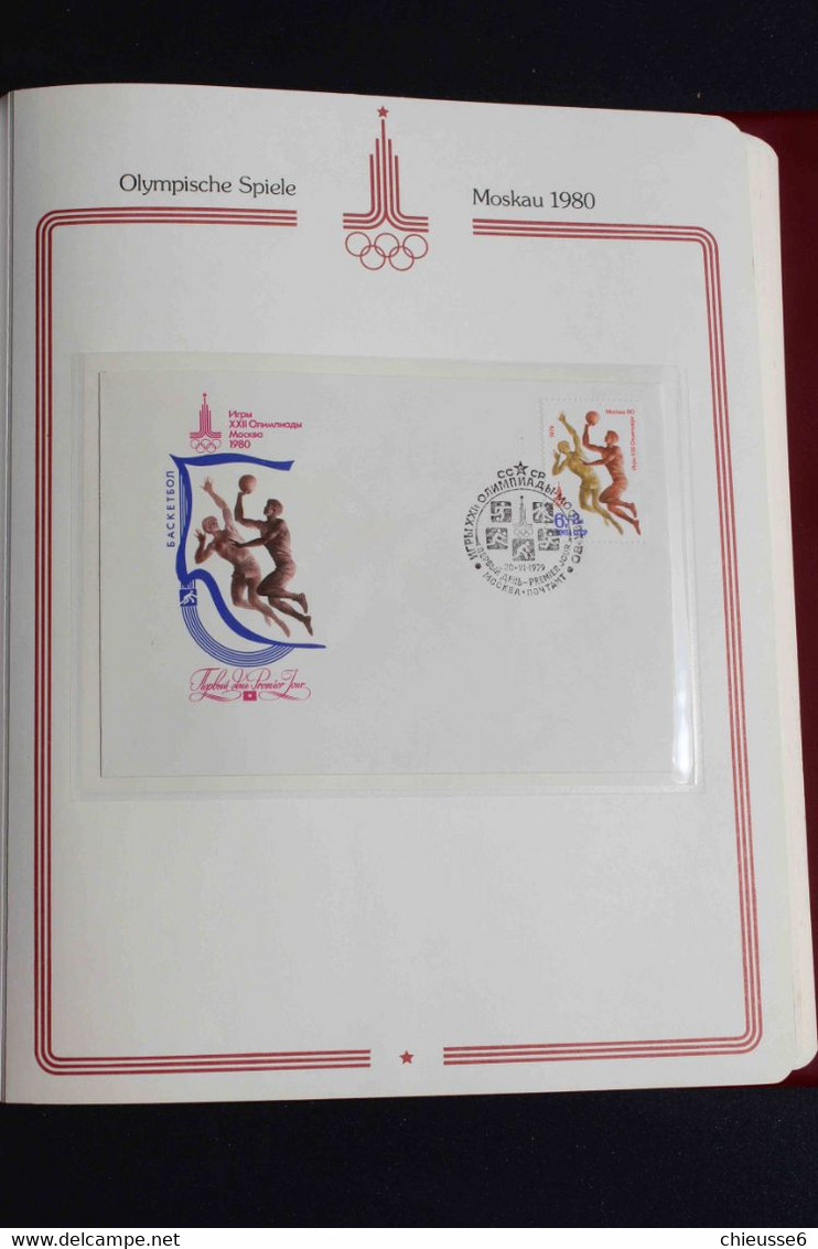 Russie Collection - Preolympique De Moscou - 1980  +  80 Env. Dans Classeur Borek Grenat - Collections