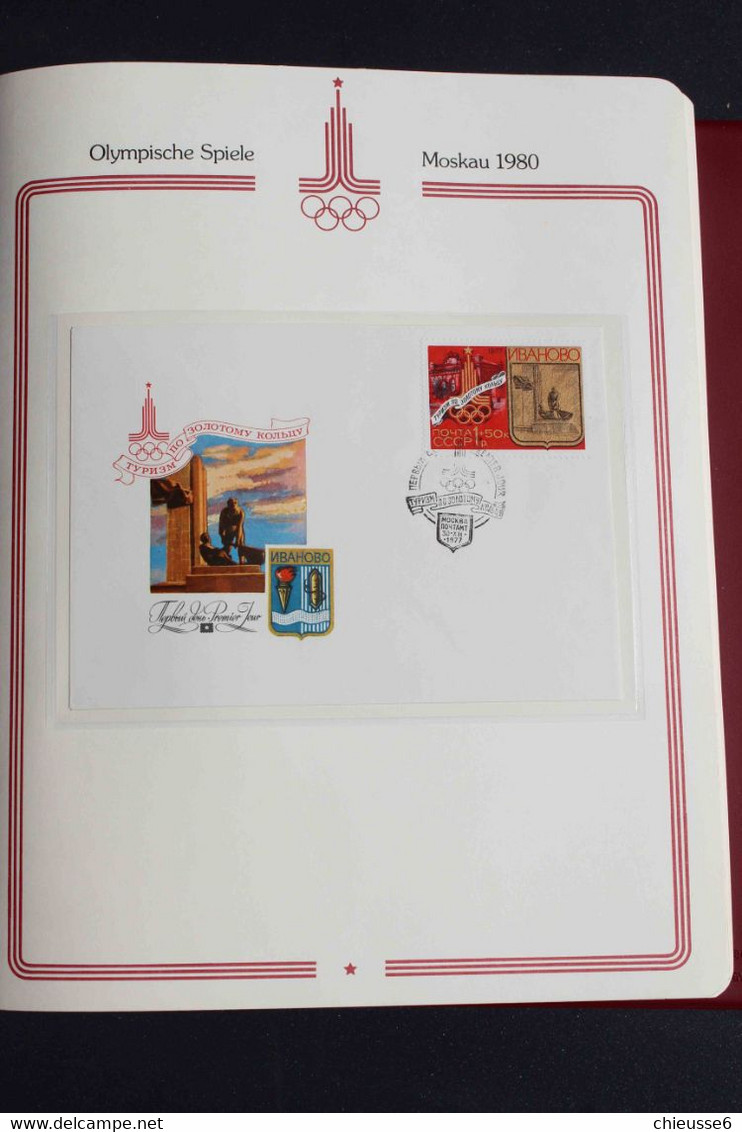 Russie collection - Preolympique de Moscou - 1980  +  80 env. dans classeur Borek grenat