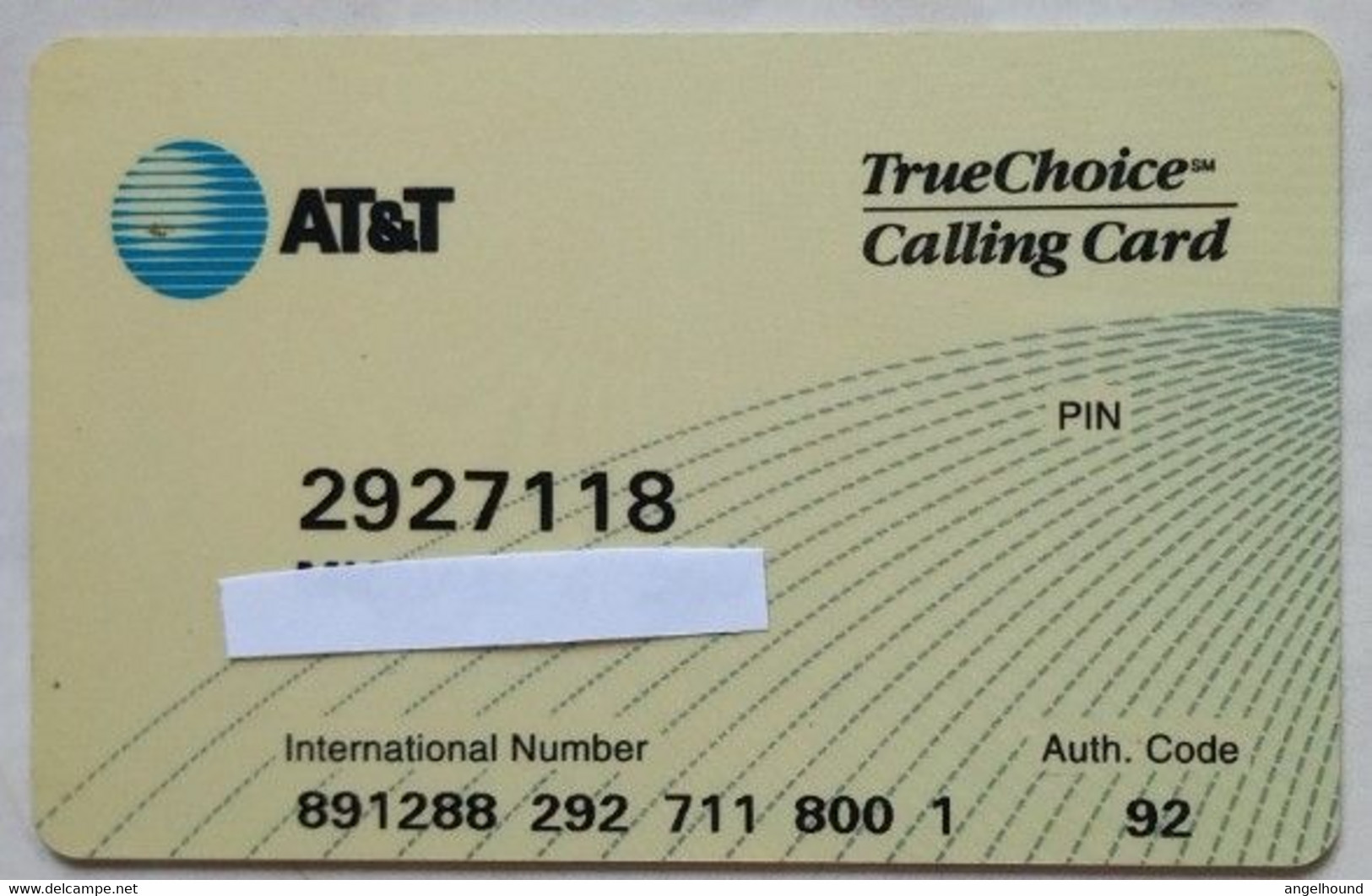 AT&T True Choice Calling Card - Other & Unclassified