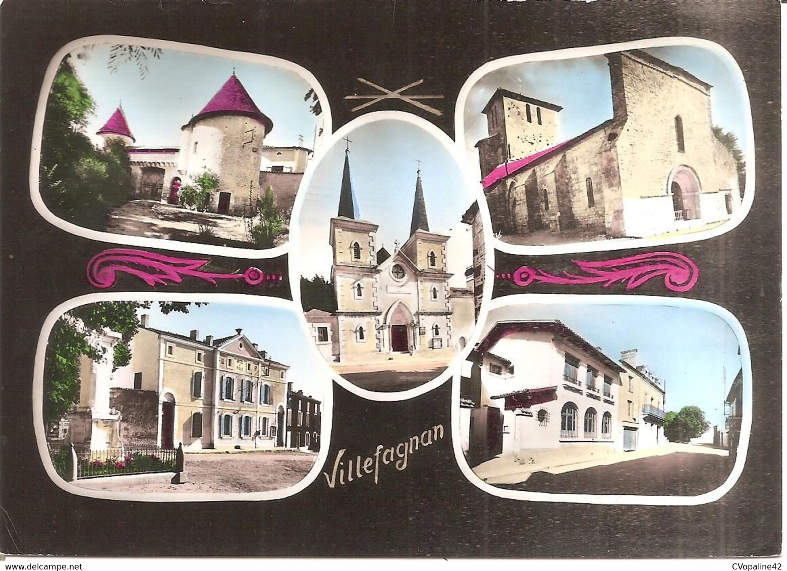 VILLEFAGNAN (16) Carte Multivues - Les Tours , L'Eglise , Temple Prorestant , Mairie , P.T.T.  CPM  GF - Villefagnan