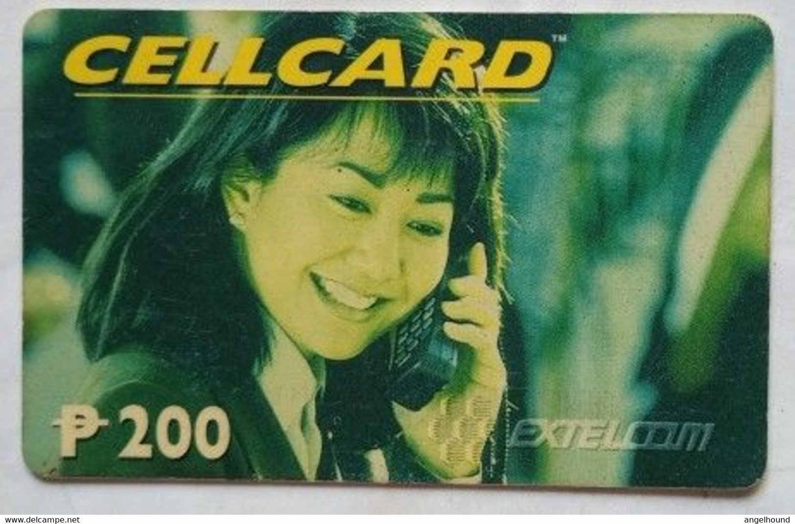 Philippines Extelcom 200 Peso Cellcard Woman On Phone - Philippines