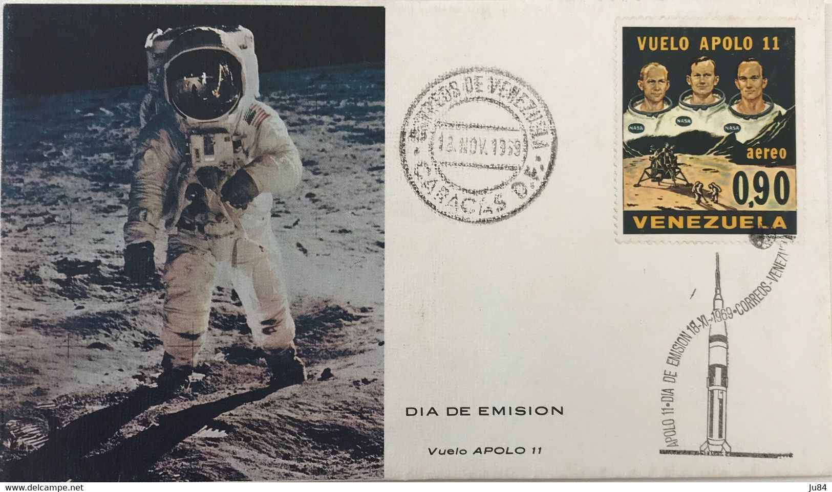 Venezuela - Caracas - FDC - Vuelo Apolo 11 - Astronautes - Apollon 11 - 13 Novembre 1969 - Venezuela