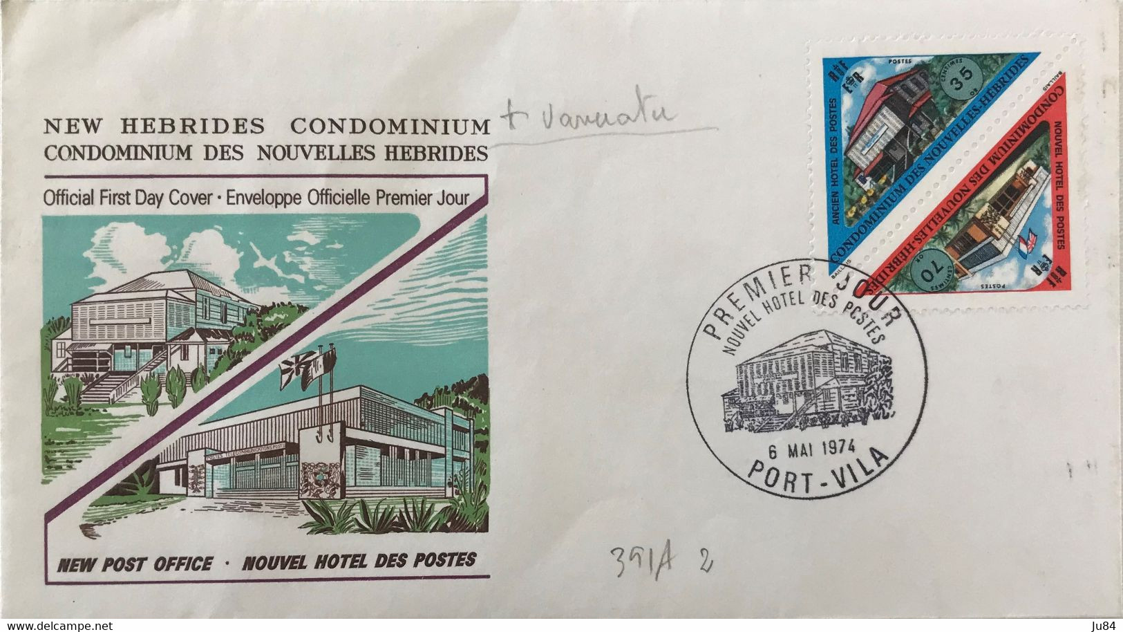 Nouvelles-Hébrides - FDC - Nouvel Hôtel Des Postes - 6 Mai 1974 - FDC