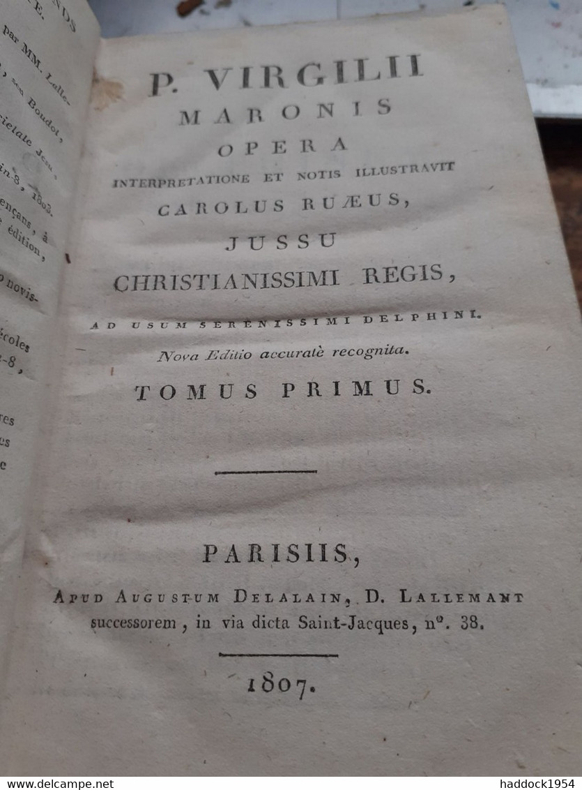 Maronis Opera 3 Tomes P.VIRGILII Delalain Lallemant 1807 - Livres Anciens
