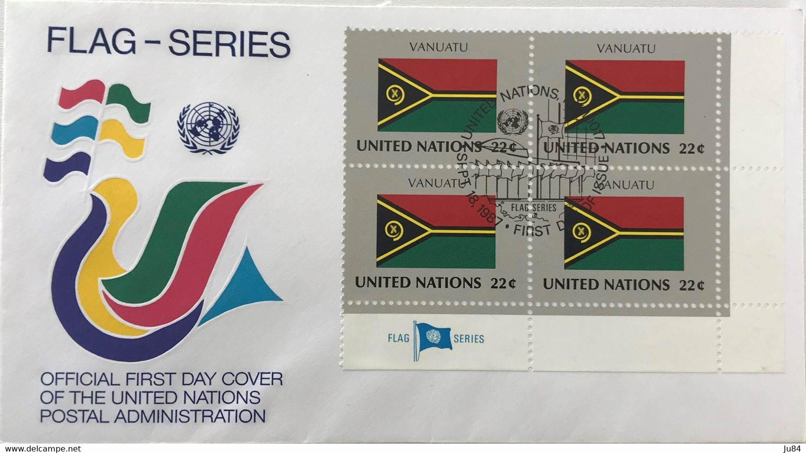 Vanuatu - FDC - United Nations - Flag Series - 18 Septembre 1987 - Vanuatu (1980-...)