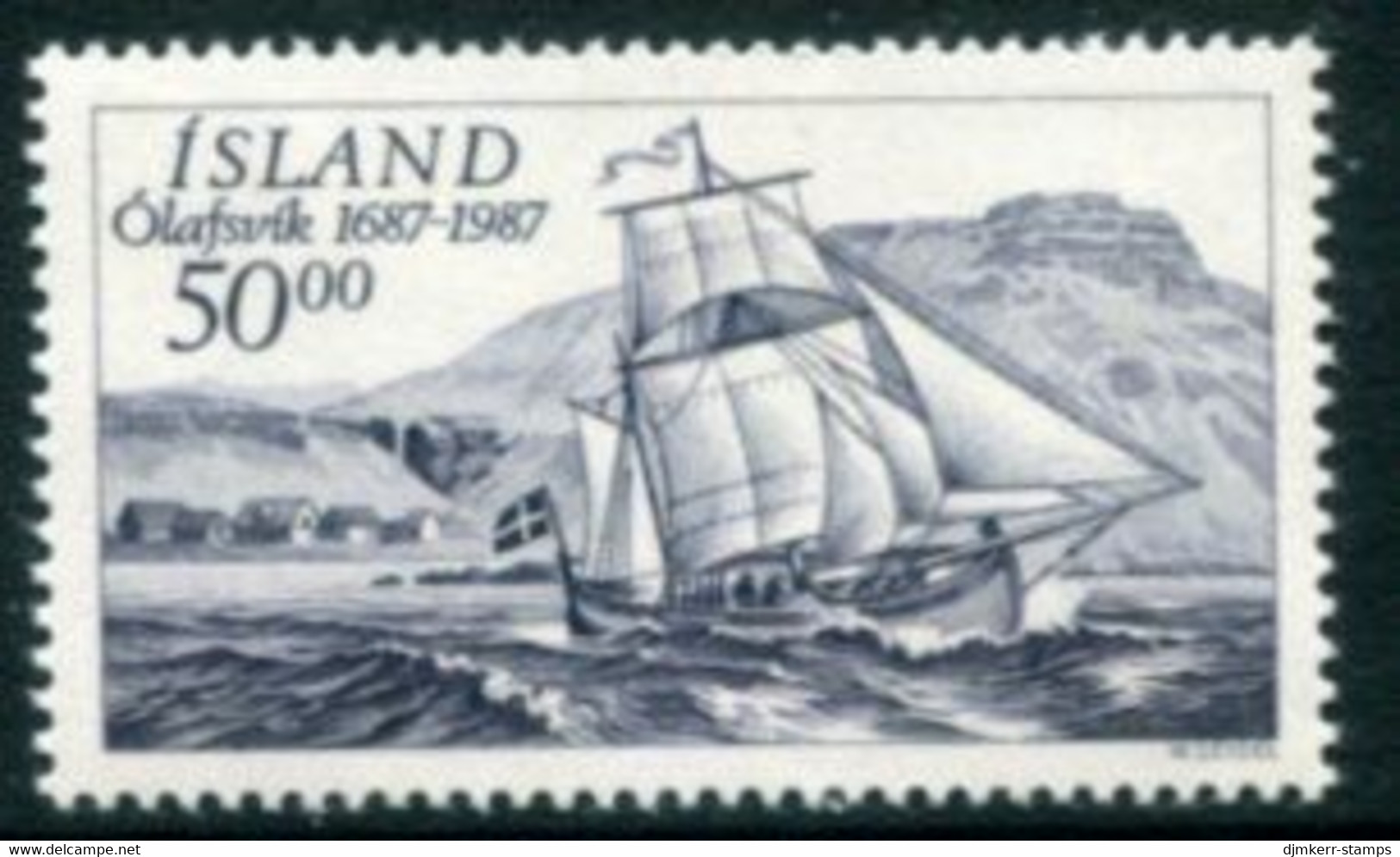 ICELAND 1987 Olavsvik Trading Station Tercentenary MNH / **.  Michel 663 - Unused Stamps