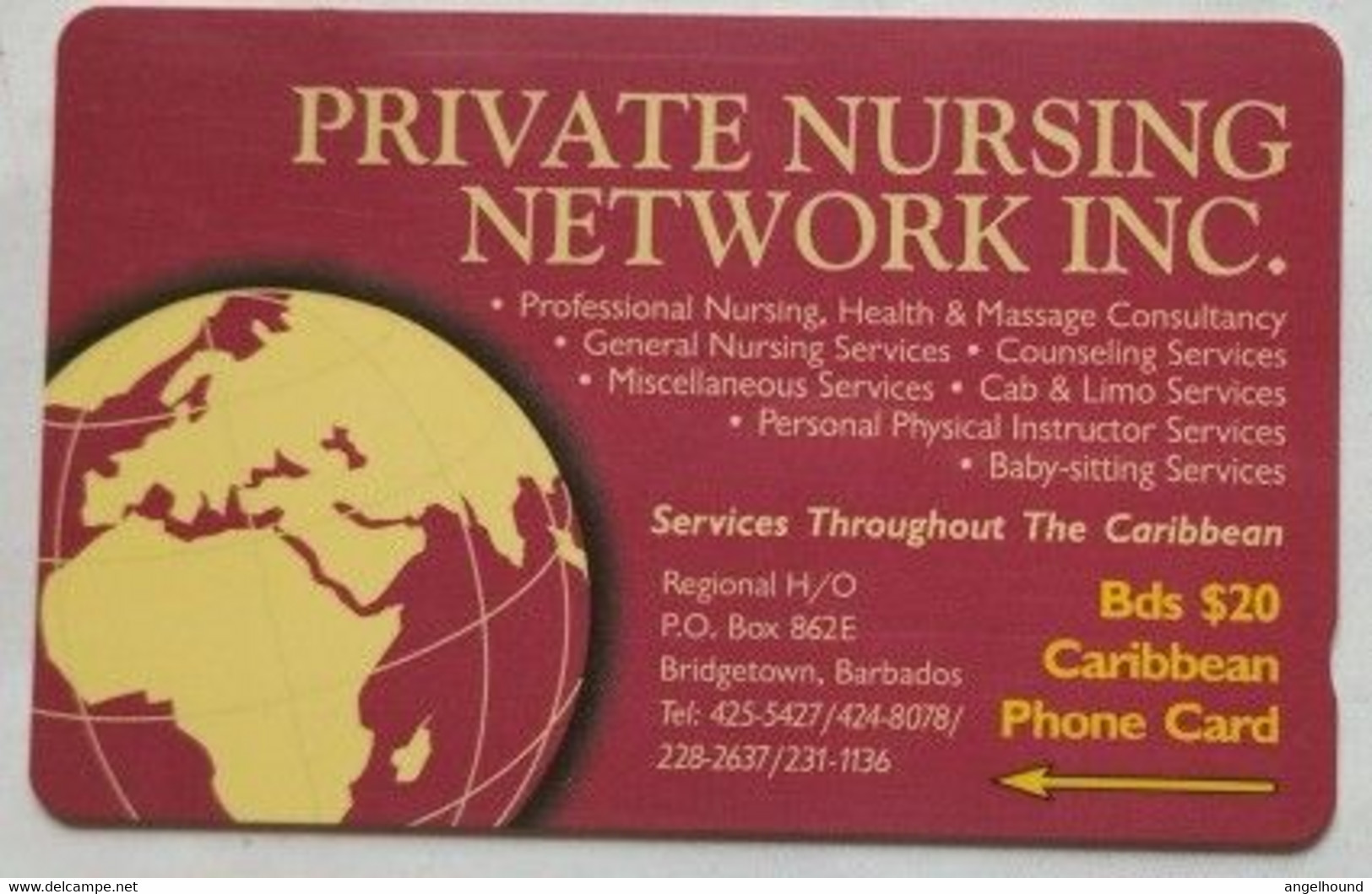 Barbados BDS$20 Cable And Wireless 263CBDA Private Nursing Network - Barbados