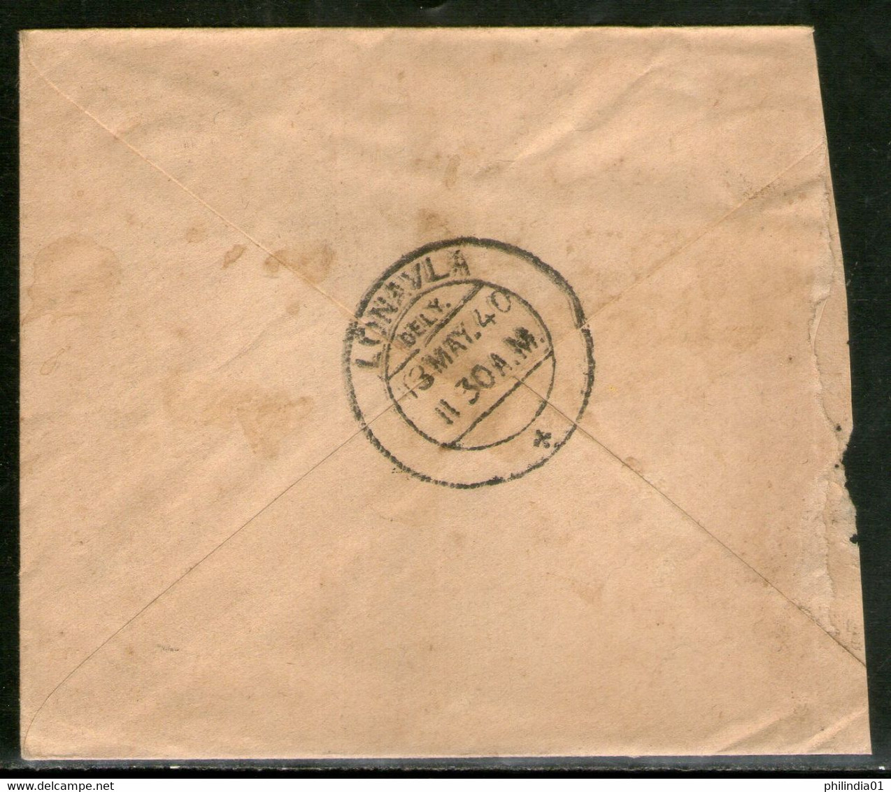 India 1939's KGVI 1An Red Postal Stationary Envelope Jain-E38 Used # 12785 - Enveloppes