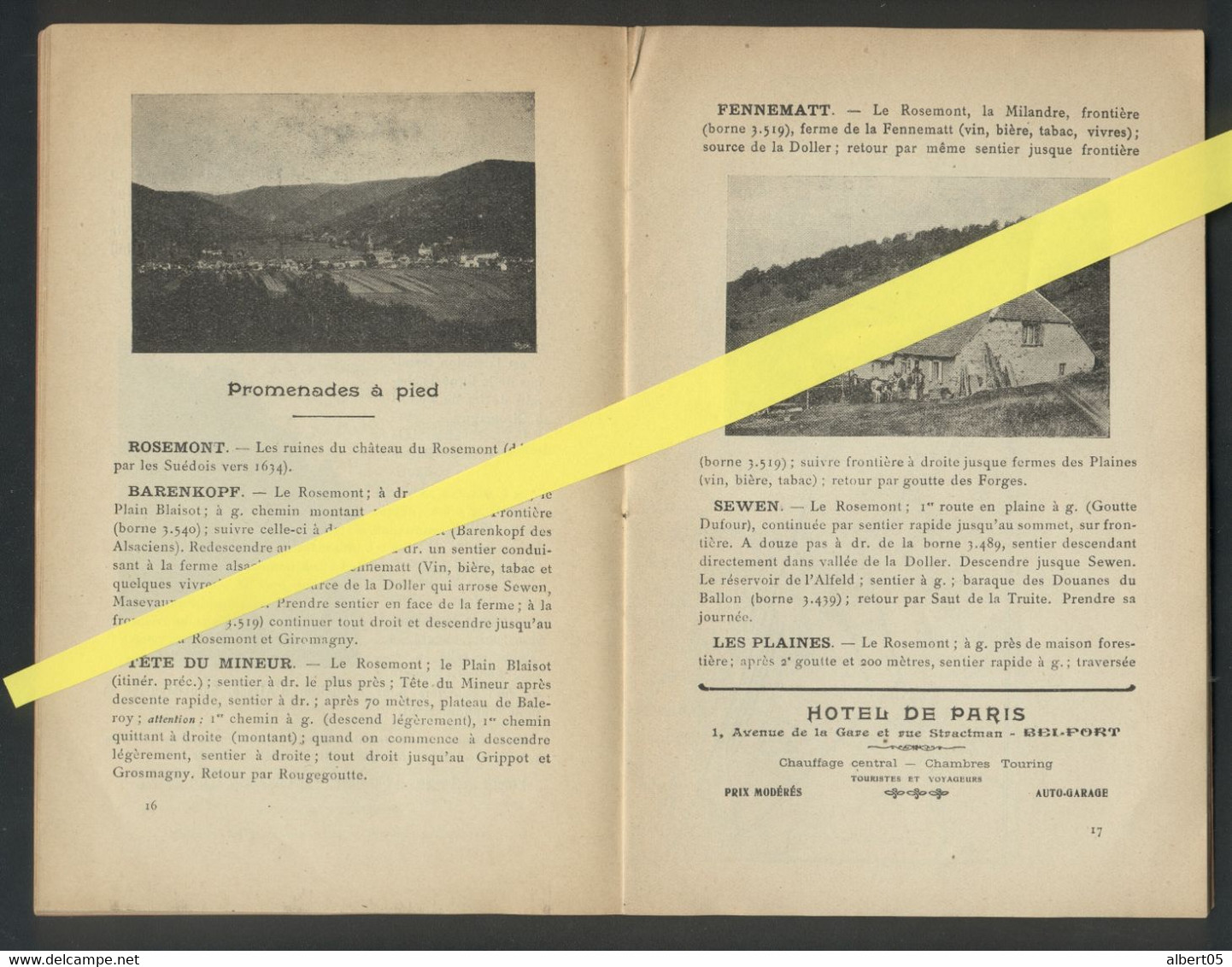 Belfort - Le Ballon D'Alsace Et Les Environs - Guide Touristique - Edit. Cardot Rue De Cambrai Belfort 1907 - Deportes & Turismo