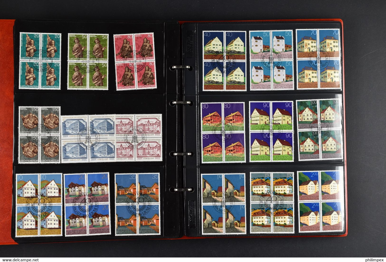 LIECHTENSTEIN, COLLECTION OF USED BLOCKS OF 4, 1966-1997