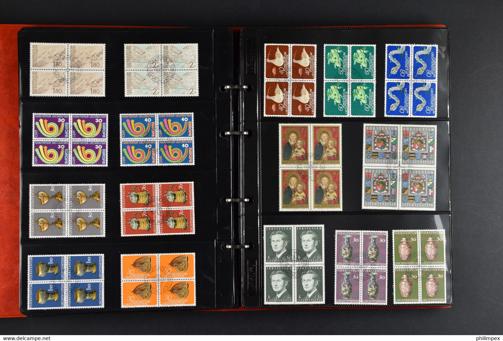 LIECHTENSTEIN, COLLECTION OF USED BLOCKS OF 4, 1966-1997