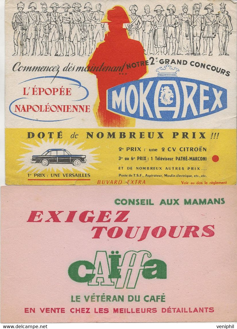 BUVARD - PUBLICITE  CAFE - CAIFFA  ET MOKAREX  -ANNEE 1956 - Coffee & Tea