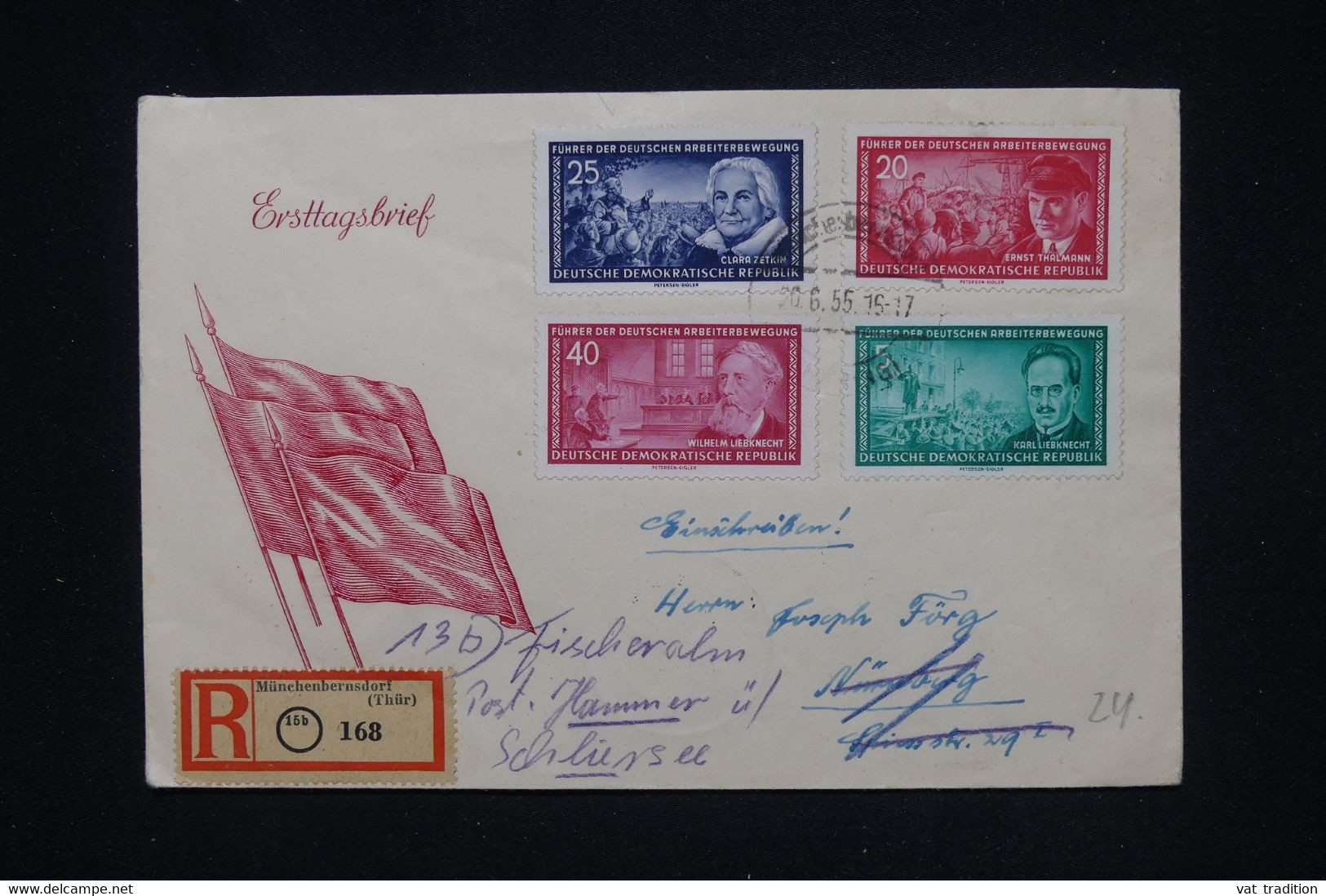 ALLEMAGNE - Enveloppe FDC En Recommandé De München Pour Nürnberg En 1955 - L 120551 - Covers & Documents