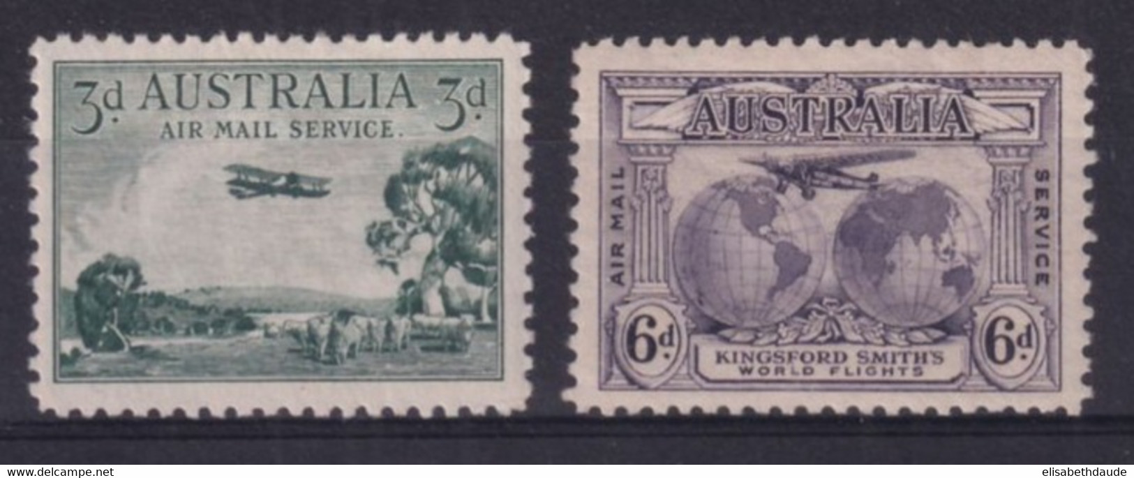 AUSTRALIA - 1929/31 - POSTE AERIENNE YVERT N° 2/3 * MLH - COTE = 30 EUR. - - Ungebraucht