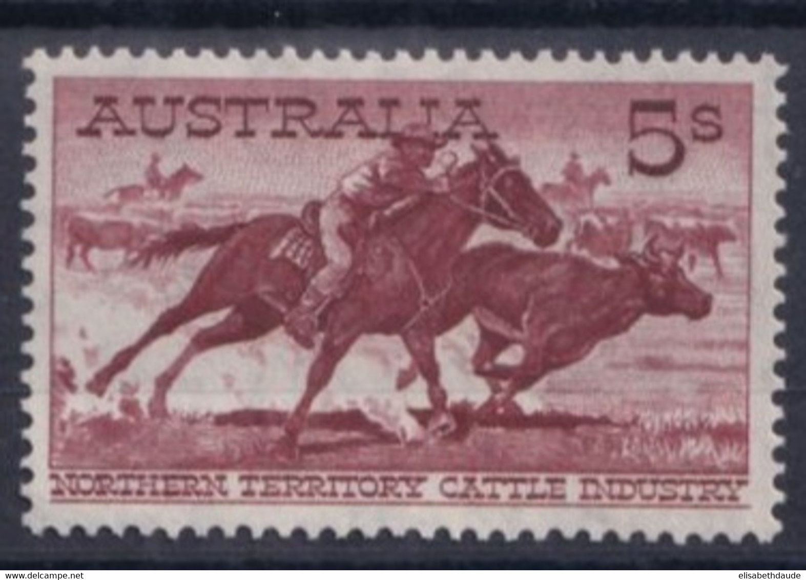 AUSTRALIA - 1961 - CHEVAL - YVERT N° 274a * MLH - COTE = 175 EUR. - PAPIER BLANC - Neufs