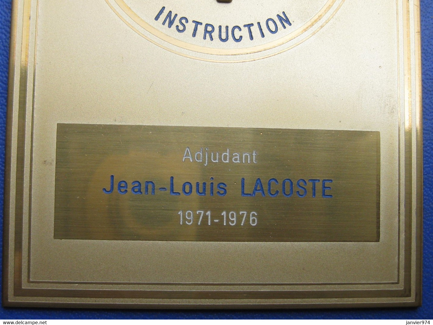 Plaque Avec Sa Boite VII RM - 7e Región Militaire Instruction Attribué Adjudant J.L. LACOSTE 1971 - 1976 - Andere & Zonder Classificatie
