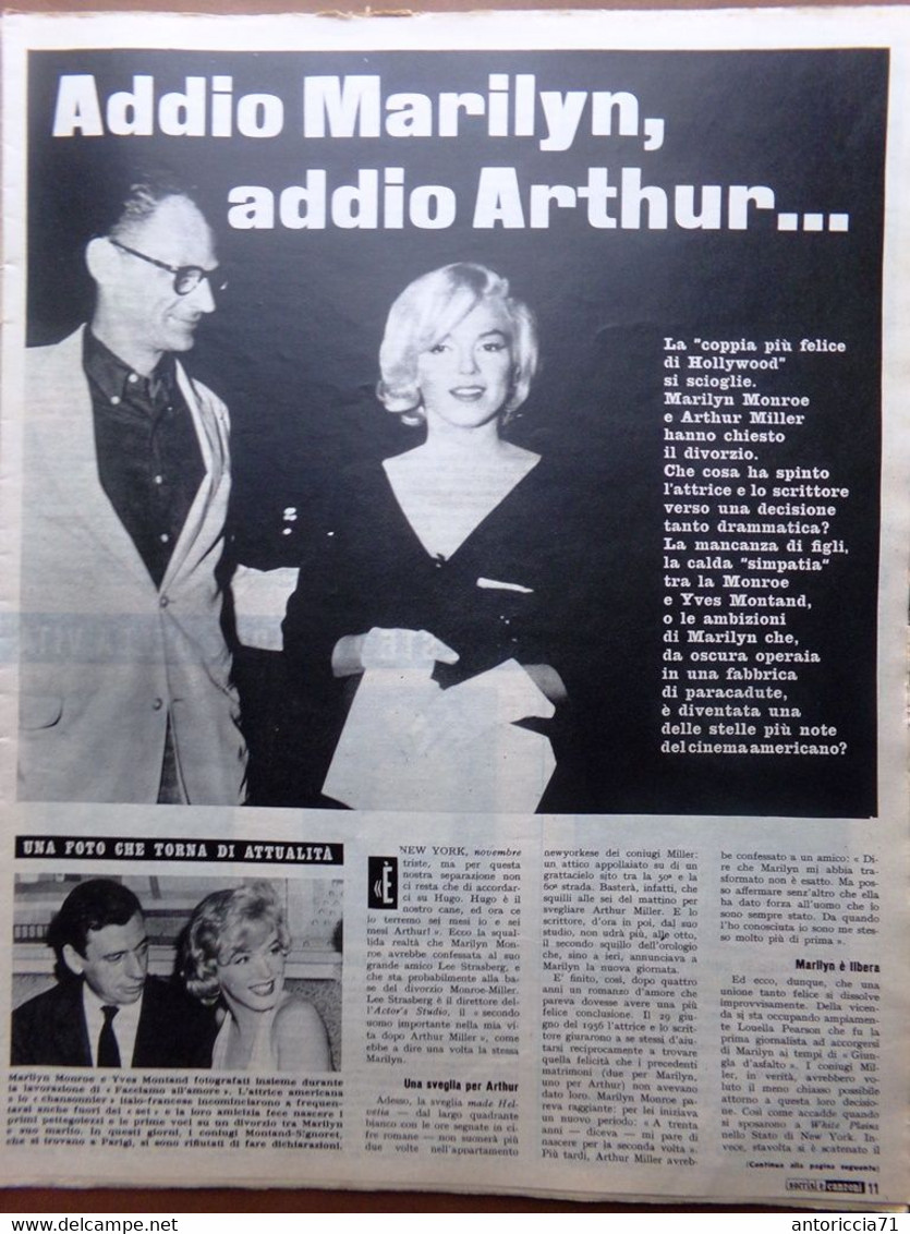 Sorrisi E Canzoni 20 Novembre 1960 Marilyn Miller Joe Sentieri Cercato Greco Re - Télévision