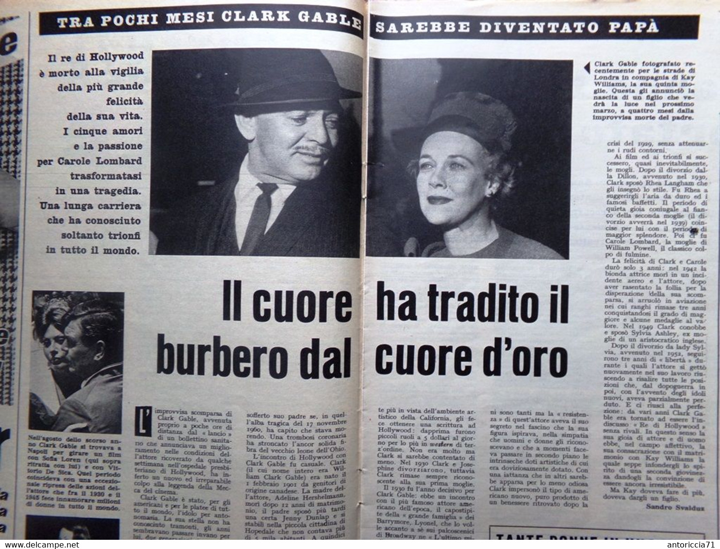 Sorrisi E Canzoni 27 Novembre 1960 Morte Clark Gable Tv Colori Abbe Lane Occhini - Télévision