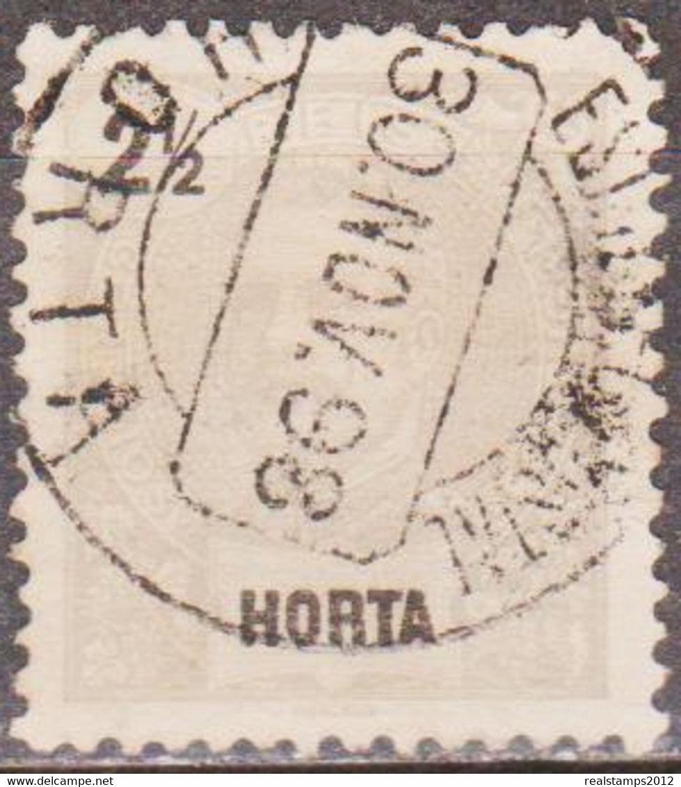 HORTA (Açores) - 1897,  D. Carlos I.   2 1/2 R.    D. 11 3/4 X 12  (o)  MUNDIFIL   Nº 13 - Horta