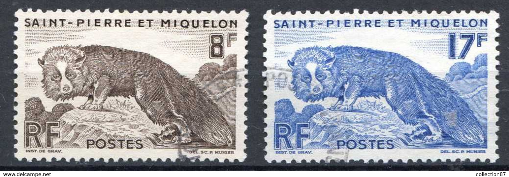SAINT PIERRE Et MIQUELON < N° 345-346 Ø Oblitéré Used Ø Cote 4.50 € < RENARD ARGENTÉ - Used Stamps