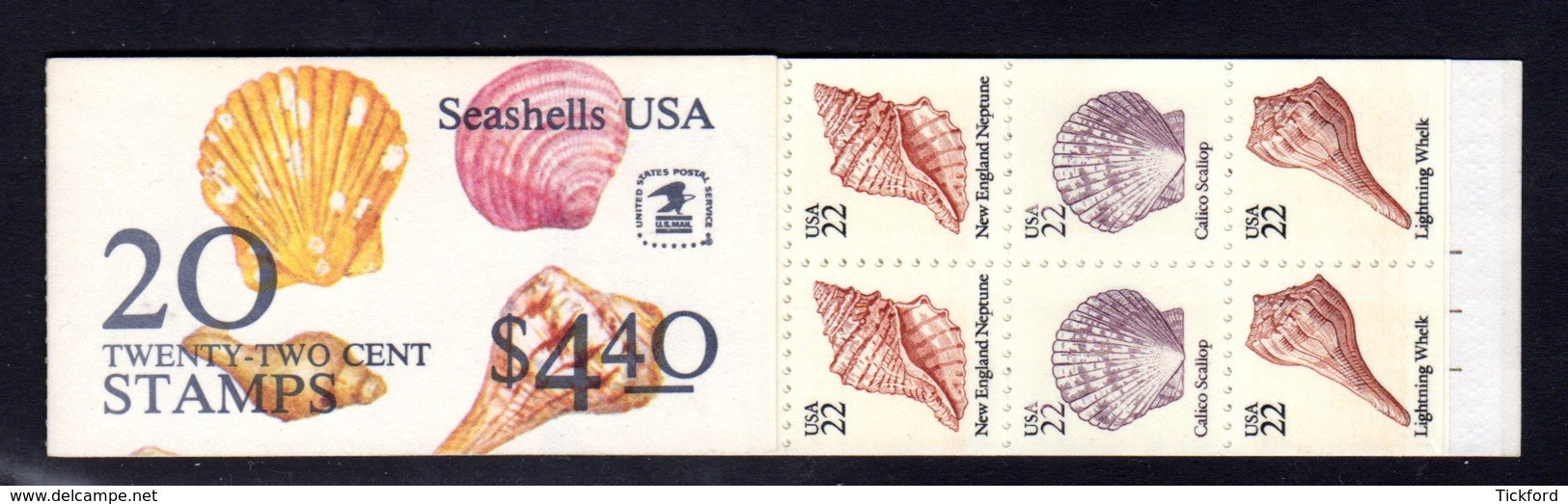 ETATS-UNIS 1985 - Carnet Yvert C 1579 - Scott #2121a - NEUF** MNH - Coquillages, Seashells - 3. 1981-...