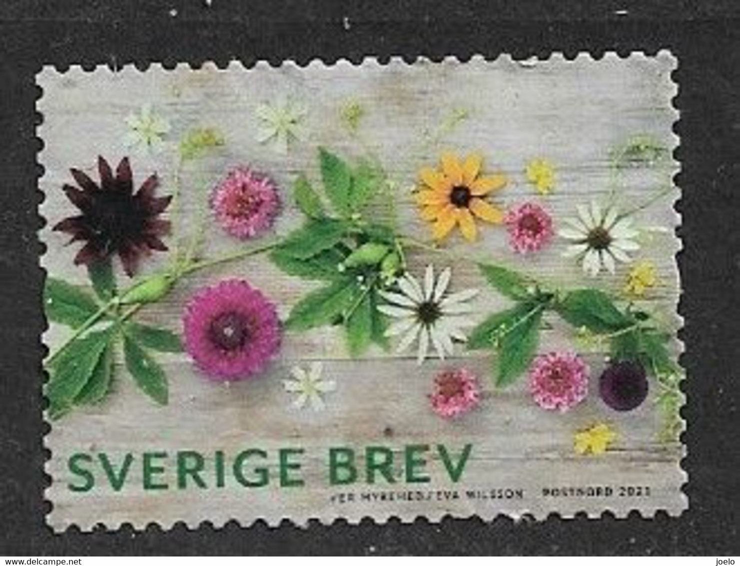 SWEDEN 2021 FLOWERS SA OFF PAPER - Usati