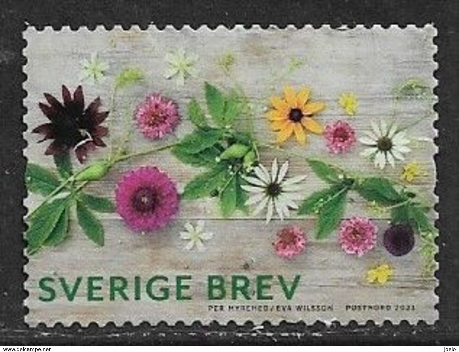 SWEDEN 2021 FLOWERS SA OFF PAPER - Used Stamps