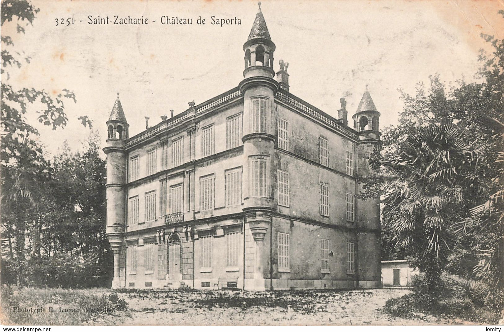 83 Saint Zacharie Chateau De Saporta Cachet 1905 - Saint-Zacharie