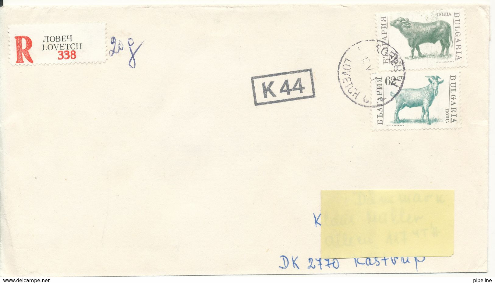 Bulgaria Registered Cover Sent To Denmark 15-5-1991 Topic Stamps - Brieven En Documenten