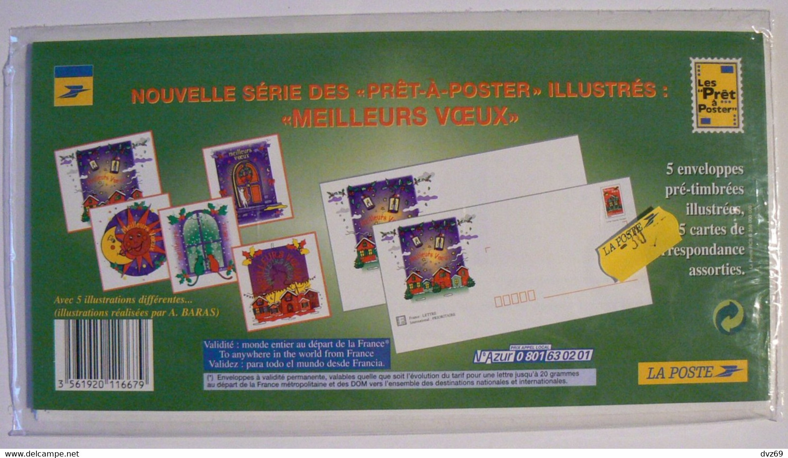 MEILLEURS VOEUX 1998, 5 Enveloppes Pré-timbrées Illustrées + Cartes Assorties, Encore Sous Blister D'origine, TB. - Collections & Lots: Stationery & PAP