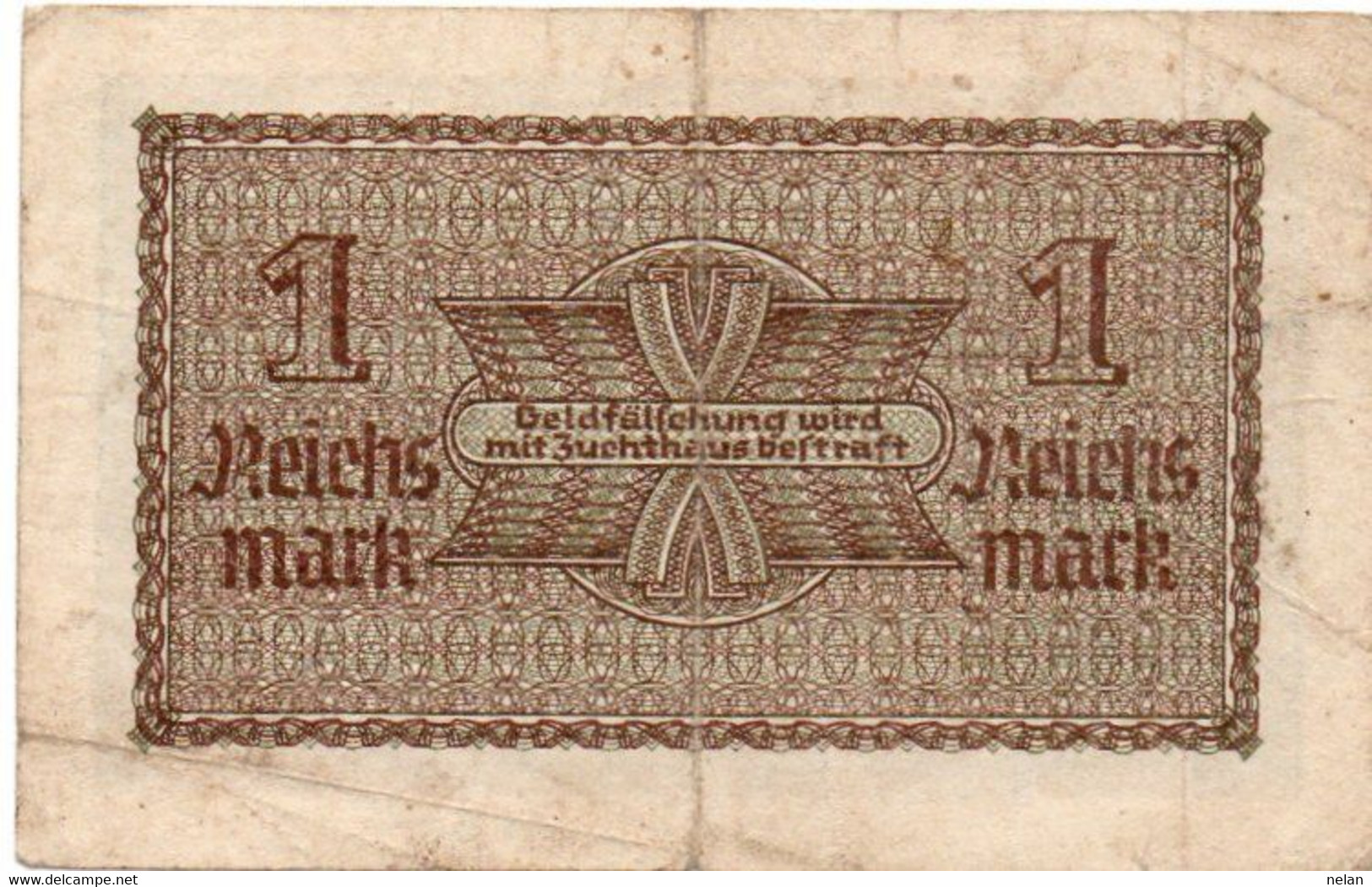 GERMANY-. 1 REICHSMARK 1940 **- Wor:P-R136a, Ros:R-551a CIRC. - 1 Mark