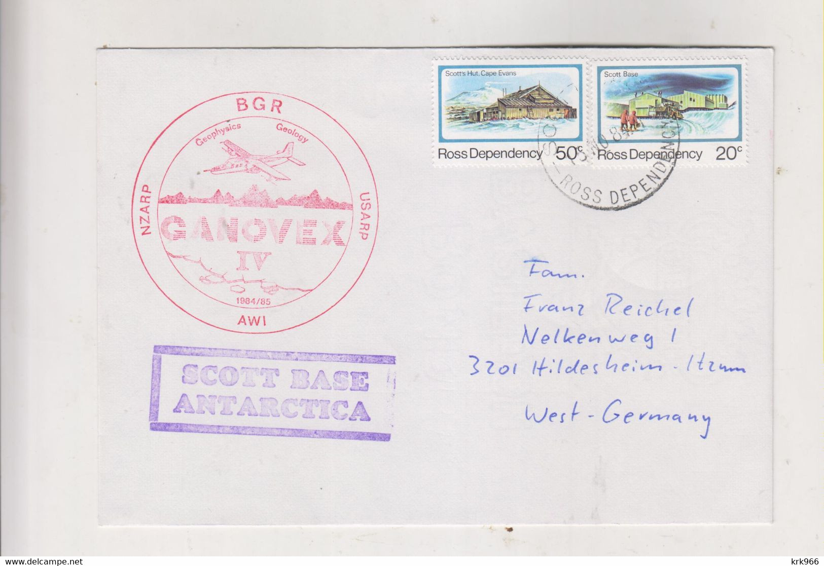 ROSS DEPENDENCY 1984    Nice   Cover To Germany SCOTT BASE ANTARCTICA - Brieven En Documenten