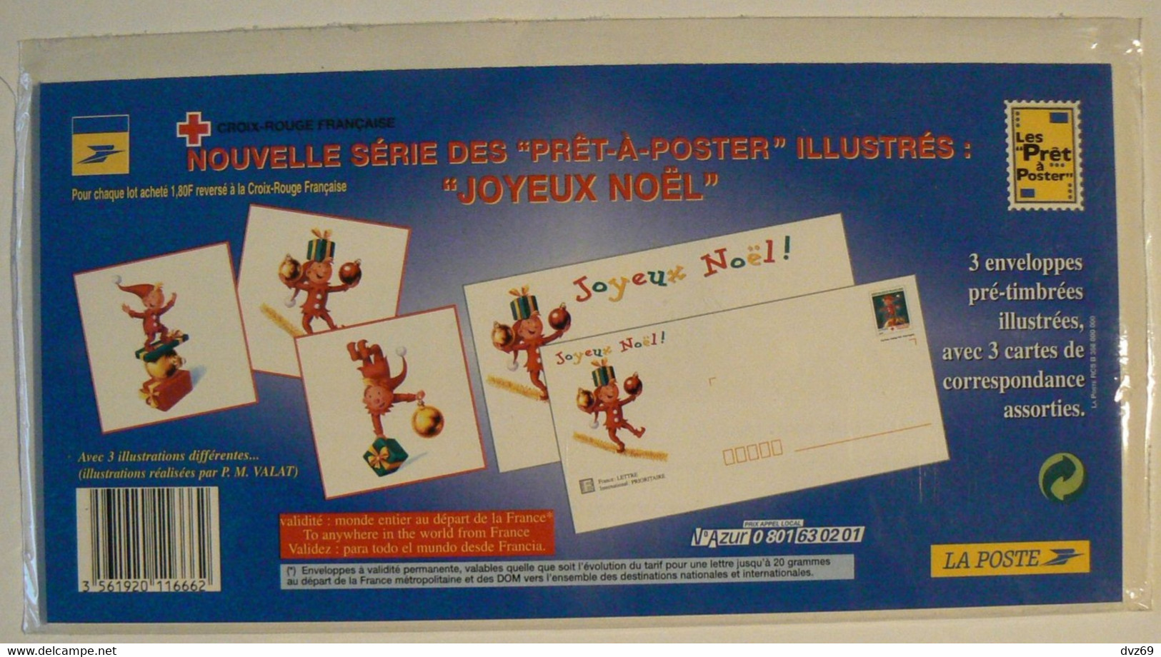 JOYEUX NOEL 1998, 3 Enveloppes Pré-timbrées Illustrées + Cartes Assorties, Encore Sous Blister D'origine, TB. - Collections & Lots: Stationery & PAP