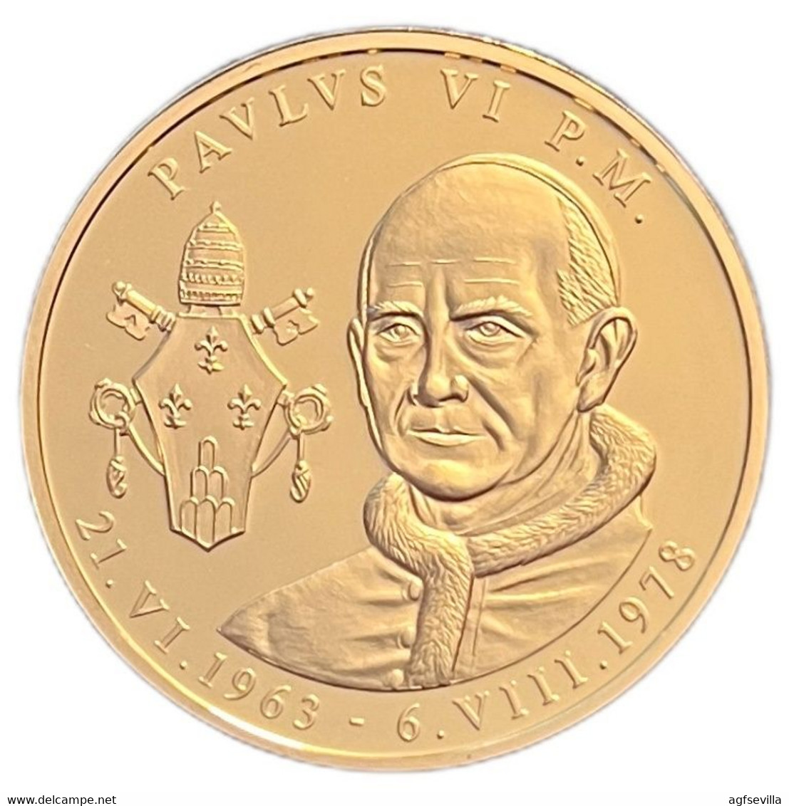 VATICANO. MEDALLA DEDICADA AL PAPA PABLO VI - Adel