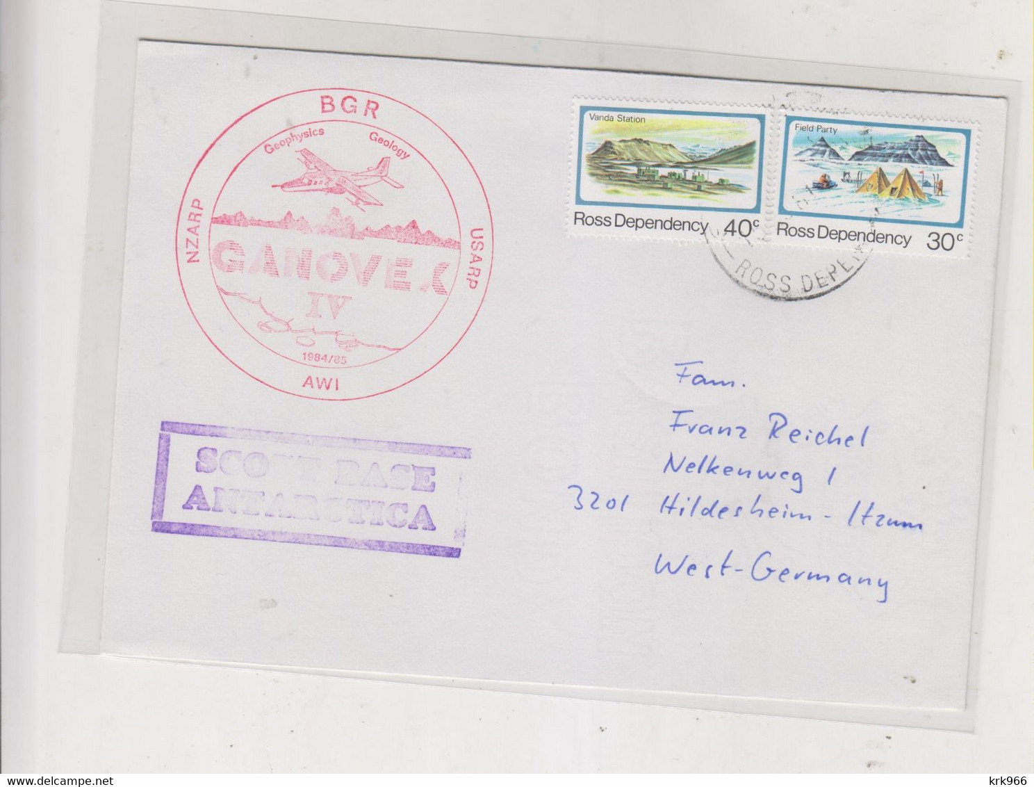 ROSS DEPENDENCY 1984    Nice   Cover To Germany SCOTT BASE ANTARCTICA - Briefe U. Dokumente