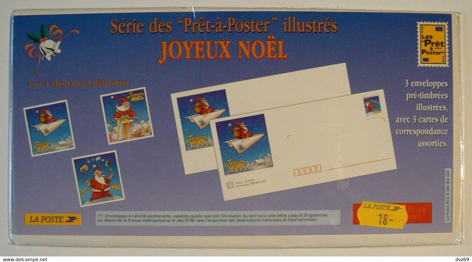 JOYEUX NOEL 1995, 3 Enveloppes Pré-timbrées Illustrées + Cartes Assorties, Encore Sous Blister D'origine, TB. - Konvolute: Ganzsachen & PAP