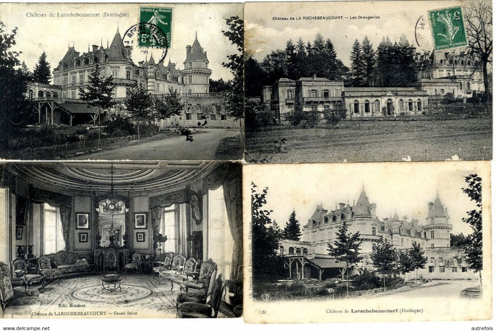 24  CHATEAU DE LAROCHEBEAUCOURT  -  LOT 4 CARTES POSTALES ANCIENNES - Altri & Non Classificati