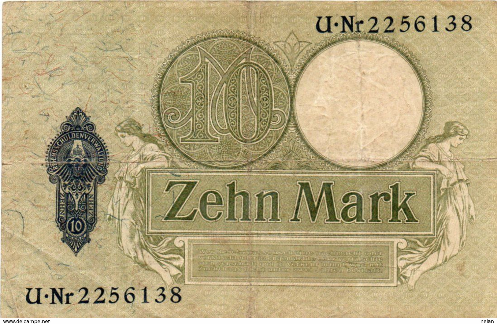 GERMANY- 10 MARK 1906 -  Wor:P-9b, Ros:R-27b - CIR. - 10 Mark