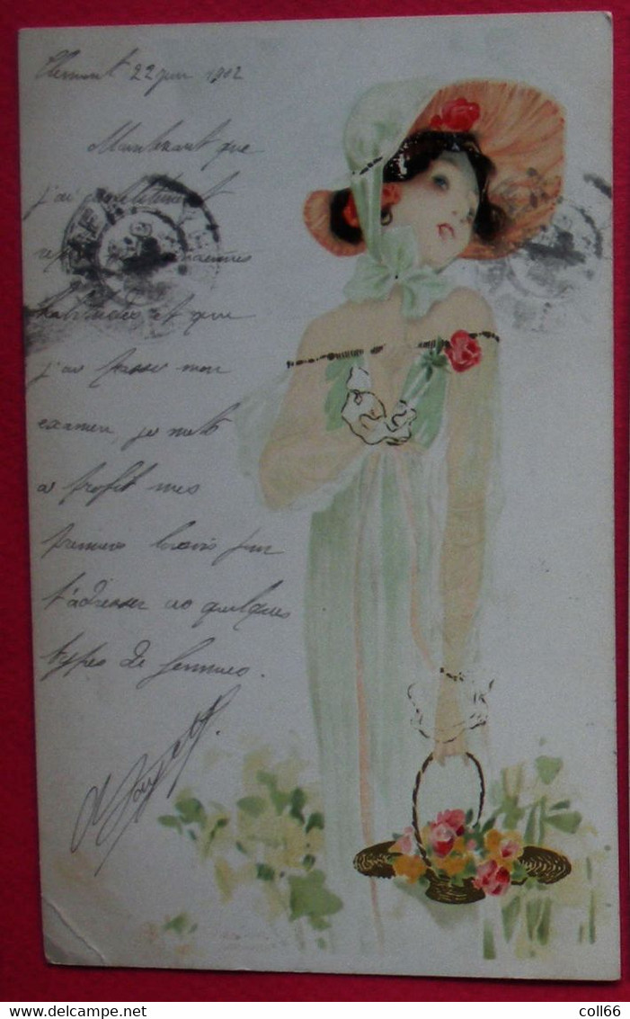 Raphael Kirchner 1902 RARE 3 Cpa Délicates Jeunes Femmes Chapeautées Sans éditeur Dos Scanné - Kirchner, Raphael