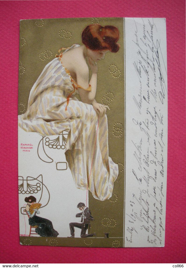 Raphael Kirchner 1903 RARE Jeune Femme Rousse Pensive éditeur ES.W Dos Scanné - Kirchner, Raphael