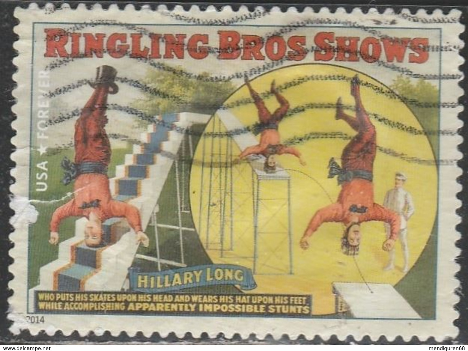 VERINIGTE STAATEN ETATS UNIS USA 2014 VINTAGE CIRCUS POSTERS: STUNTMAN L F USED BROKEN SC 4902 MI  YT 4705 SG 5517 - 2011-...