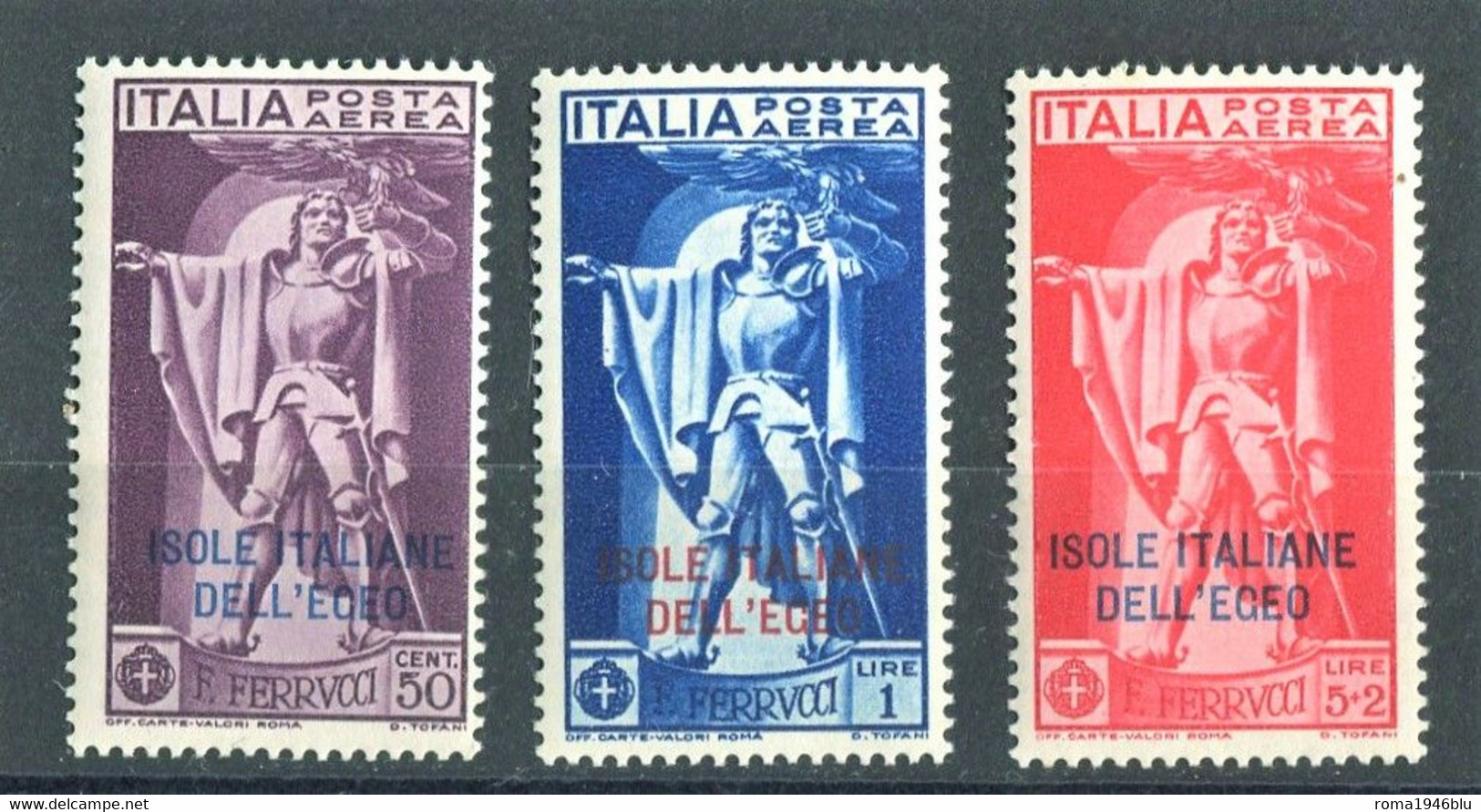 EGEO 1930 POSTA AEREA  FERRUCCI SERIE CPL. ** MNH - Aegean