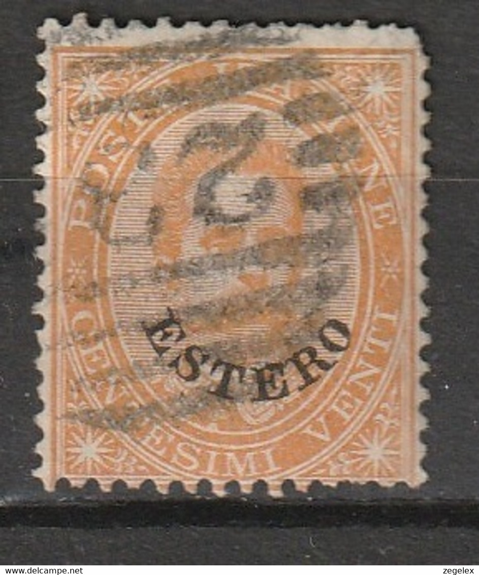 1881-1888 Italia Levant (Estero) 20c Karmin Mi.14 Obliteré - Emissions Générales