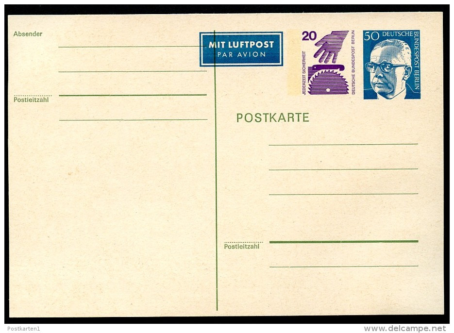 BERLIN PP57 A2/001 Privat-Postkarte 2 Wertstempel 1974 - Cartes Postales Privées - Neuves