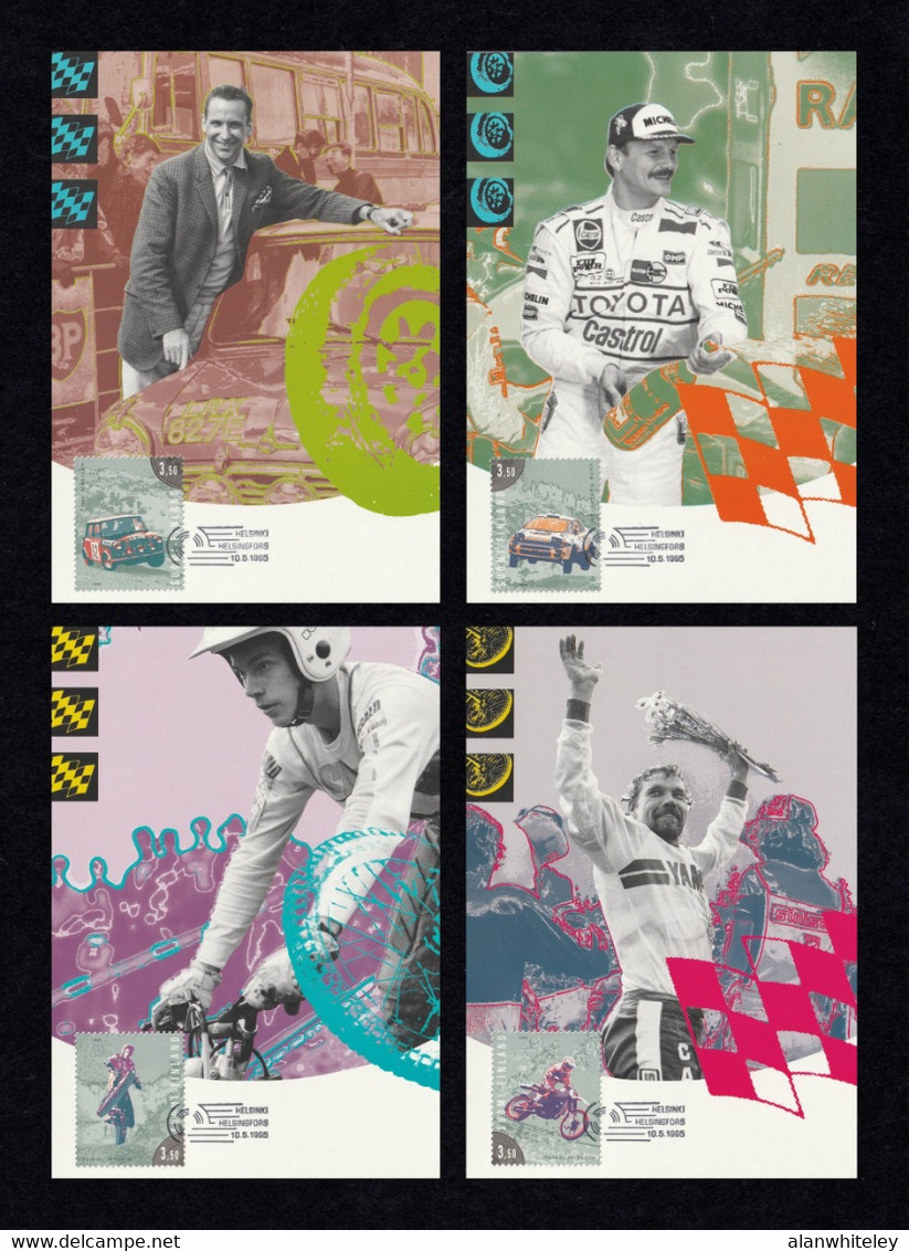 FINLAND 1995 FINLANDIA 95: Motorsport: Set Of 4 Maximum Cards CANCELLED - Maximum Cards & Covers