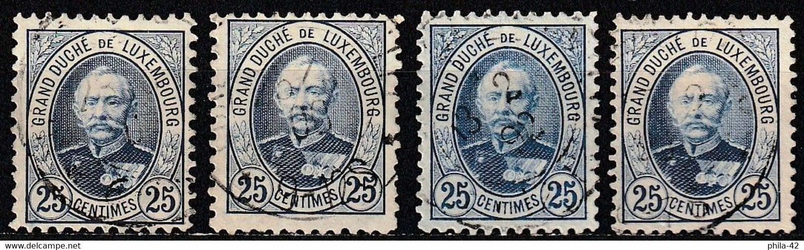 Luxembourg 1891 - Mi  60D - YT 62 ( Grand Duke Adolf ) Four Perforations - 1891 Adolphe De Face