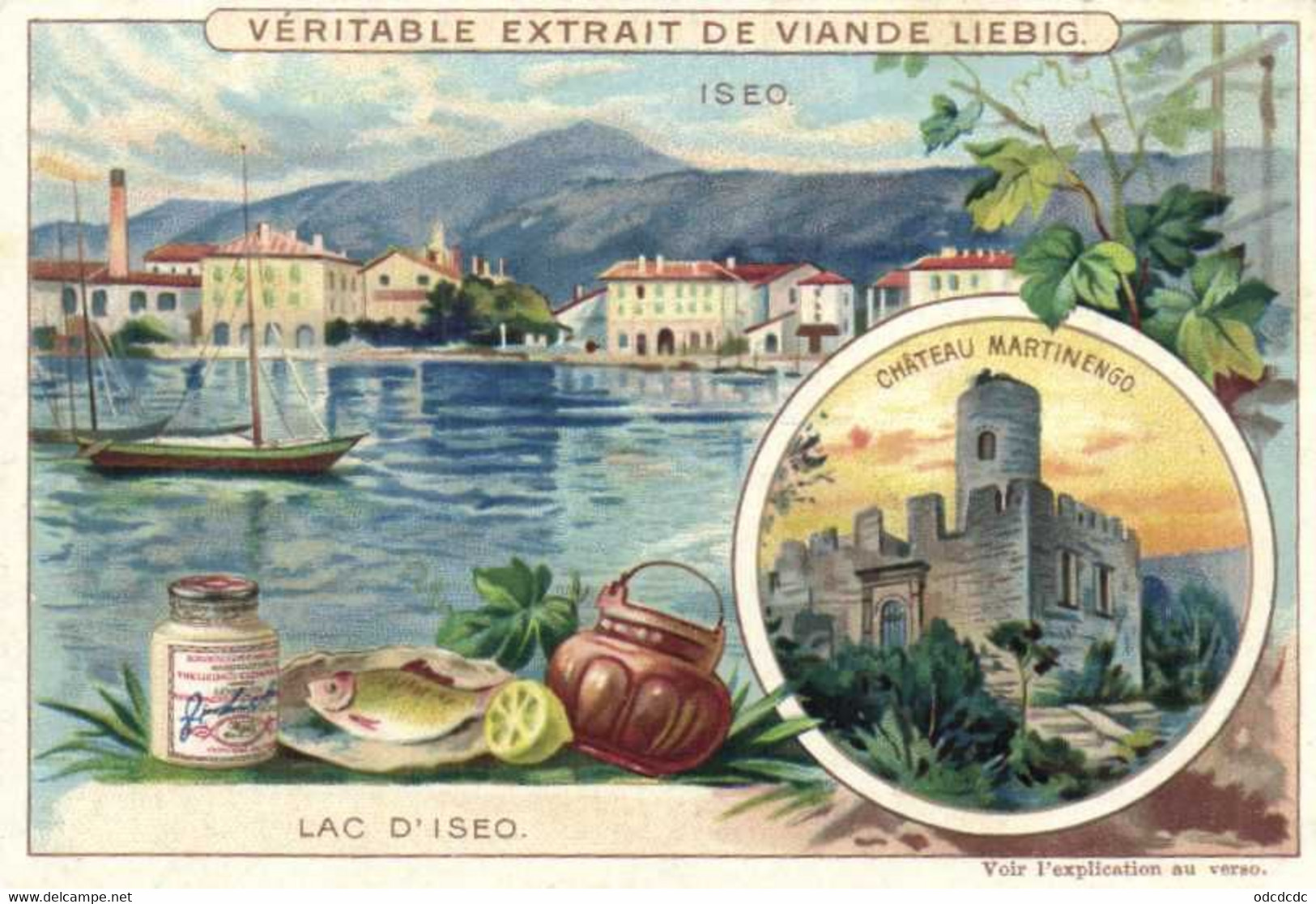 Chromo LIEBIG LAC D'ISEO CHATEAU MARTINENGO   RV - Liebig