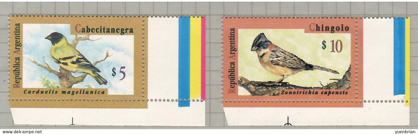 Argentina 1995, Bird, Birds, 2v, MNH** - Passeri